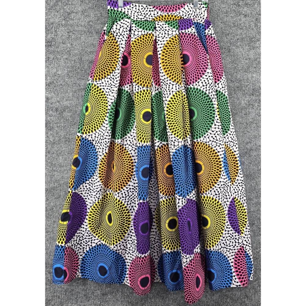 Shenbolen Women's M Skirt African Ankara Traditional Flowers Colorful 29x41 NWOT